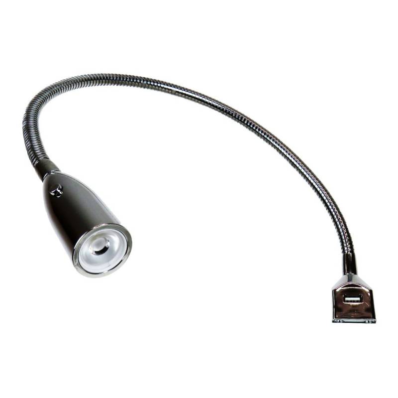 kalb Bettleuchte Flexible LED Leuchte inkl. USB Ladefunktion verchromt, 1er Set chrom, warmweiß von kalb