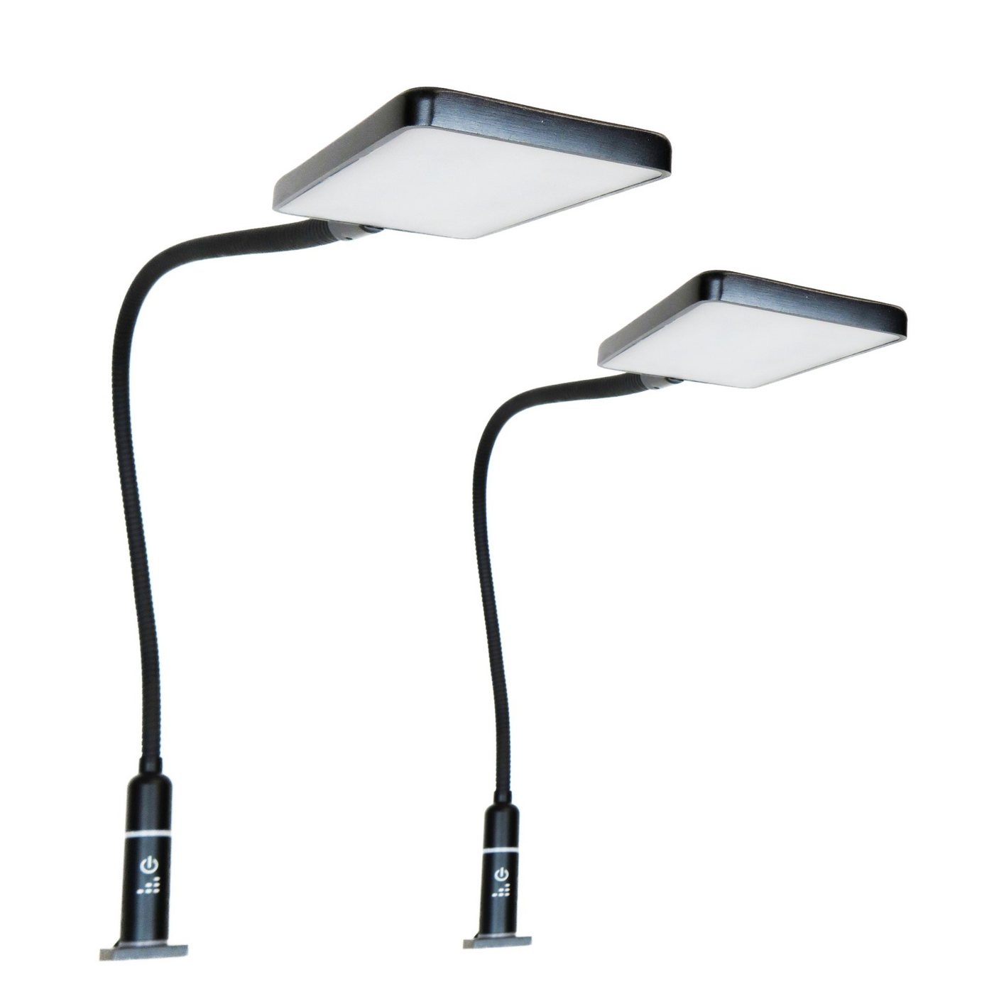 kalb Bettleuchte flexible 4W LED Leseleuchte Nachttischlampe Bettlampe schwarz, 2er Set schwarz, warmweiß von kalb