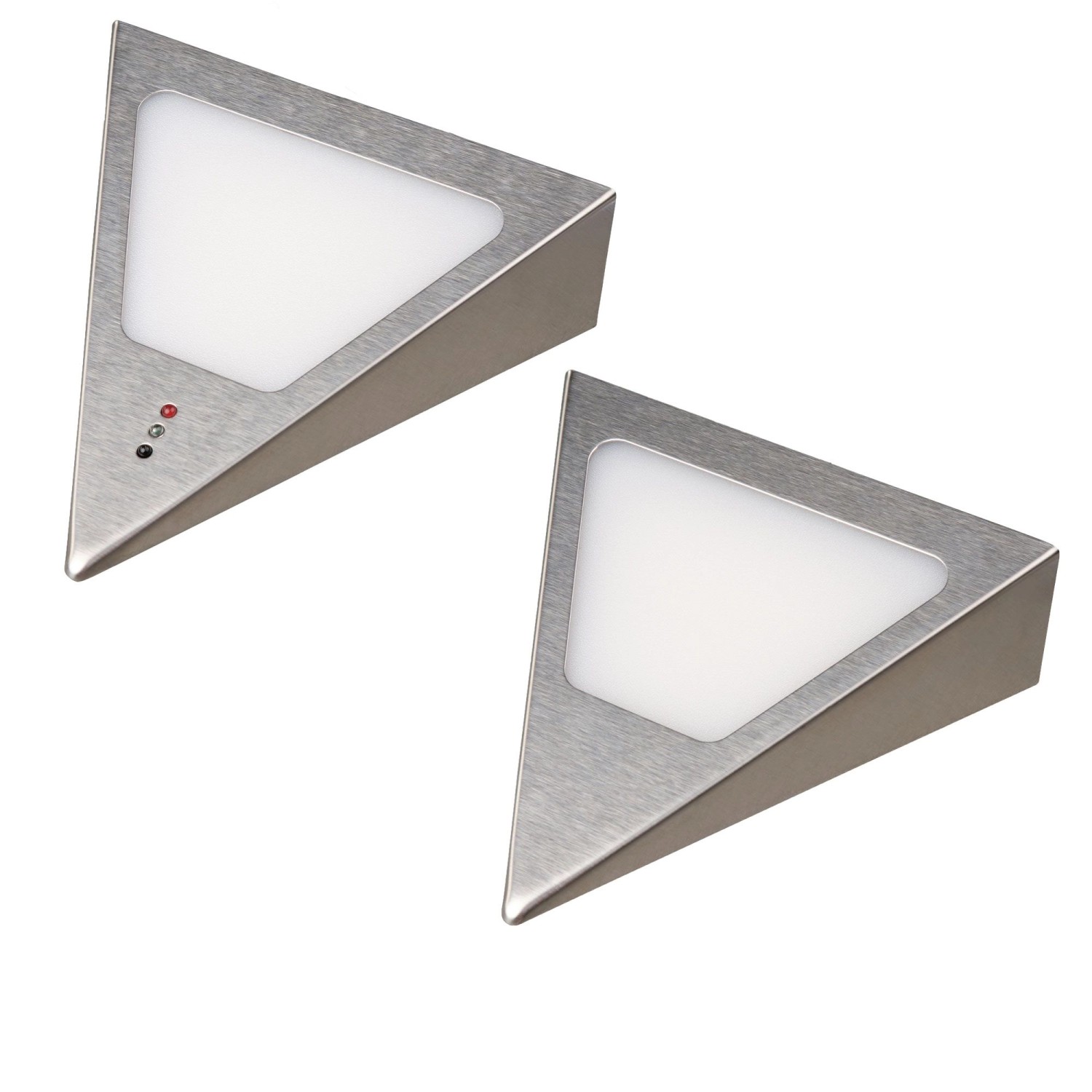 kalb Dreieck LED Unterbauleuchten Mit Sensor Dimmbar Warmweiß Edelstahl Gebürstet Anschlussfertiges 2er Set kalb Dreieck LED Unterbauleuchten Mit Sensor Dimmbar Warmweiß Edelstahl Gebürstet Anschlussfertiges 2er Set von kalb