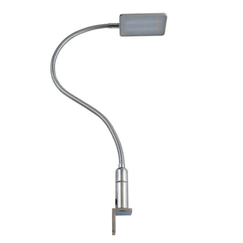 kalb LED Bettleuchte 4W Dimmbar Warmweiß Leseleuchte Flexibler Schwanenhals 1er Set Chrom von kalb