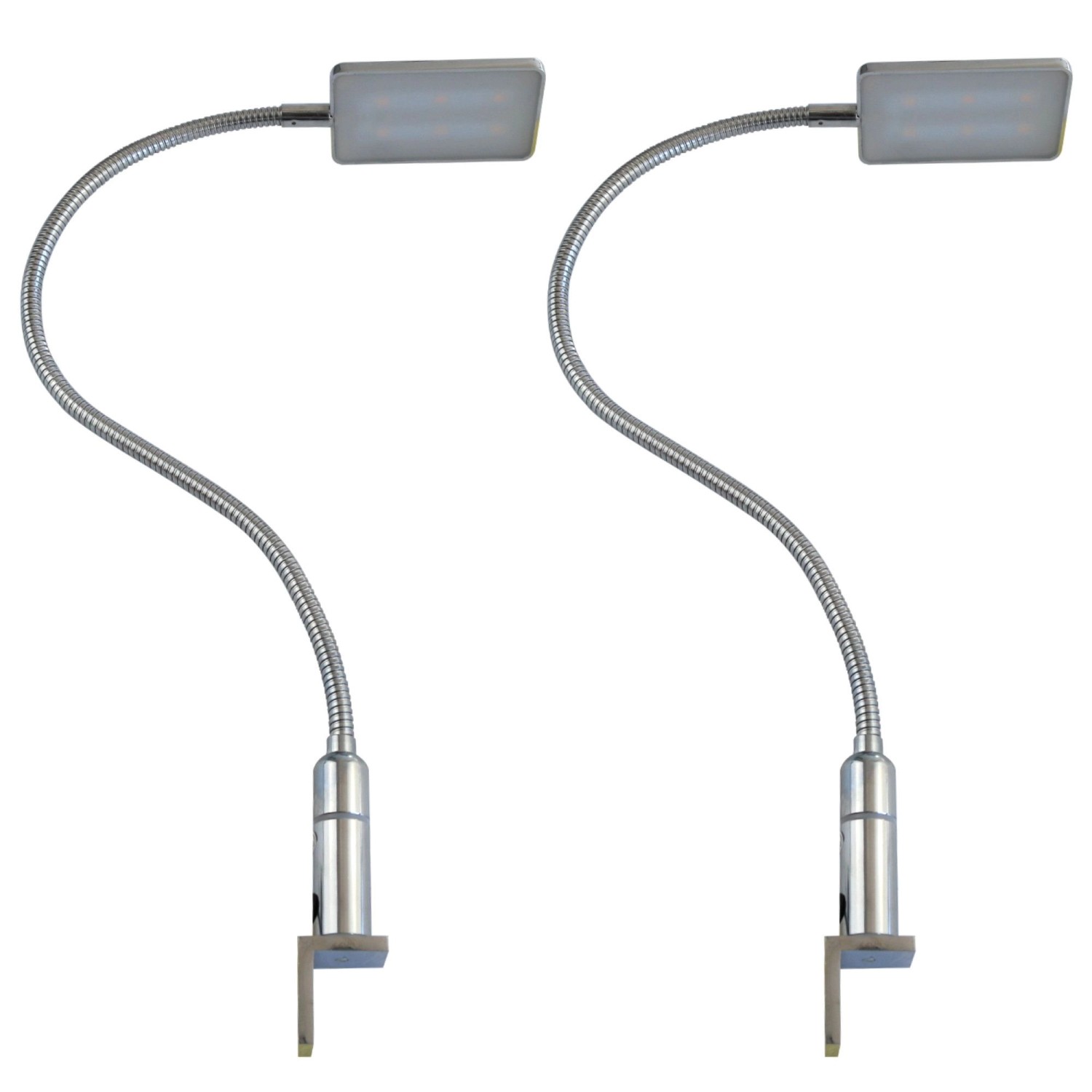 kalb LED Bettleuchte 4W Dimmbar Warmweiß Leseleuchte Flexibler Schwanenhals 2er Set Chrom kalb LED Bettleuchte 4W Dimmbar Warmweiß Leseleuchte Flexibler Schwanenhals 2er Set Chrom von kalb