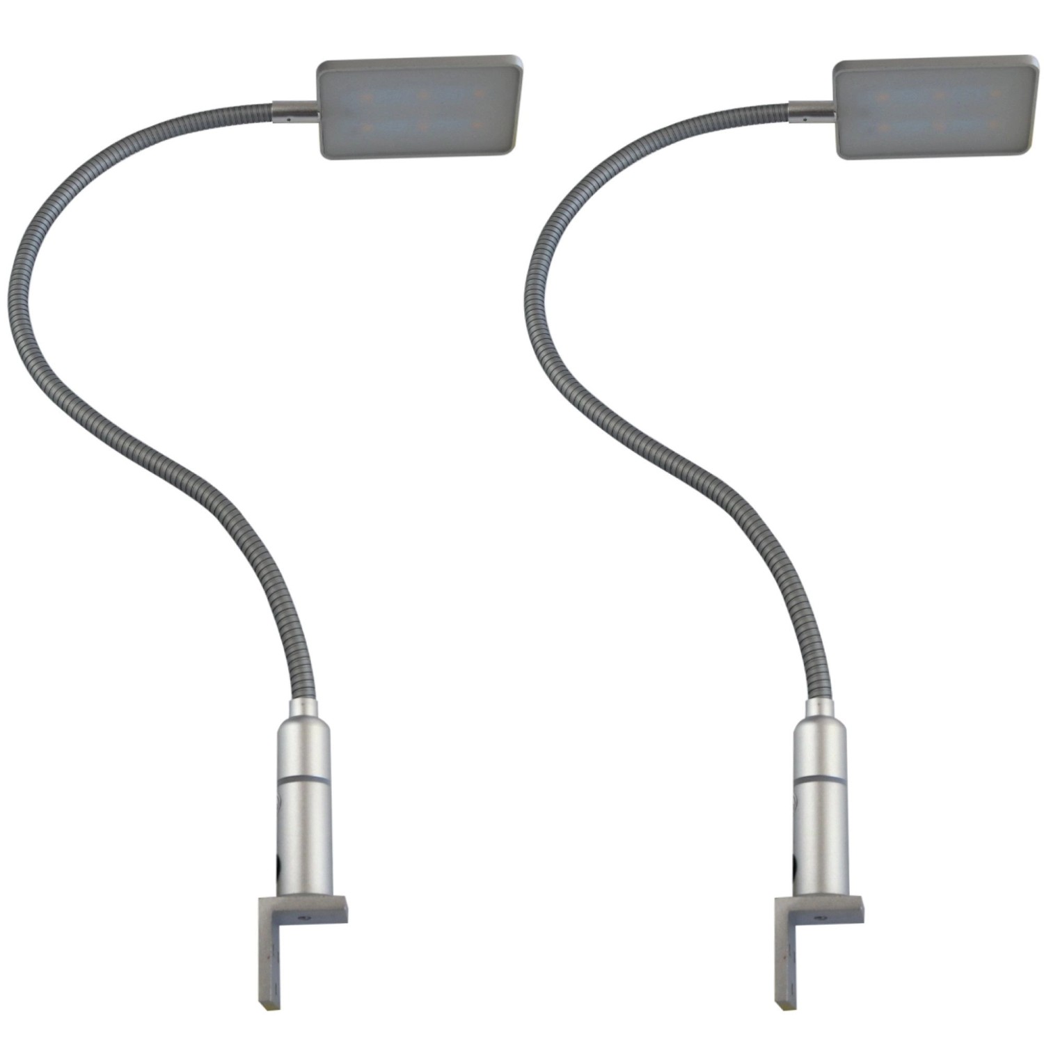 kalb LED Bettleuchte 4W Dimmbar Warmweiß Leseleuchte Flexibler Schwanenhals 2er Set Silbergrau kalb LED Bettleuchte 4W Dimmbar Warmweiß Leseleuchte Flexibler Schwanenhals 2er Set Silbergrau von kalb