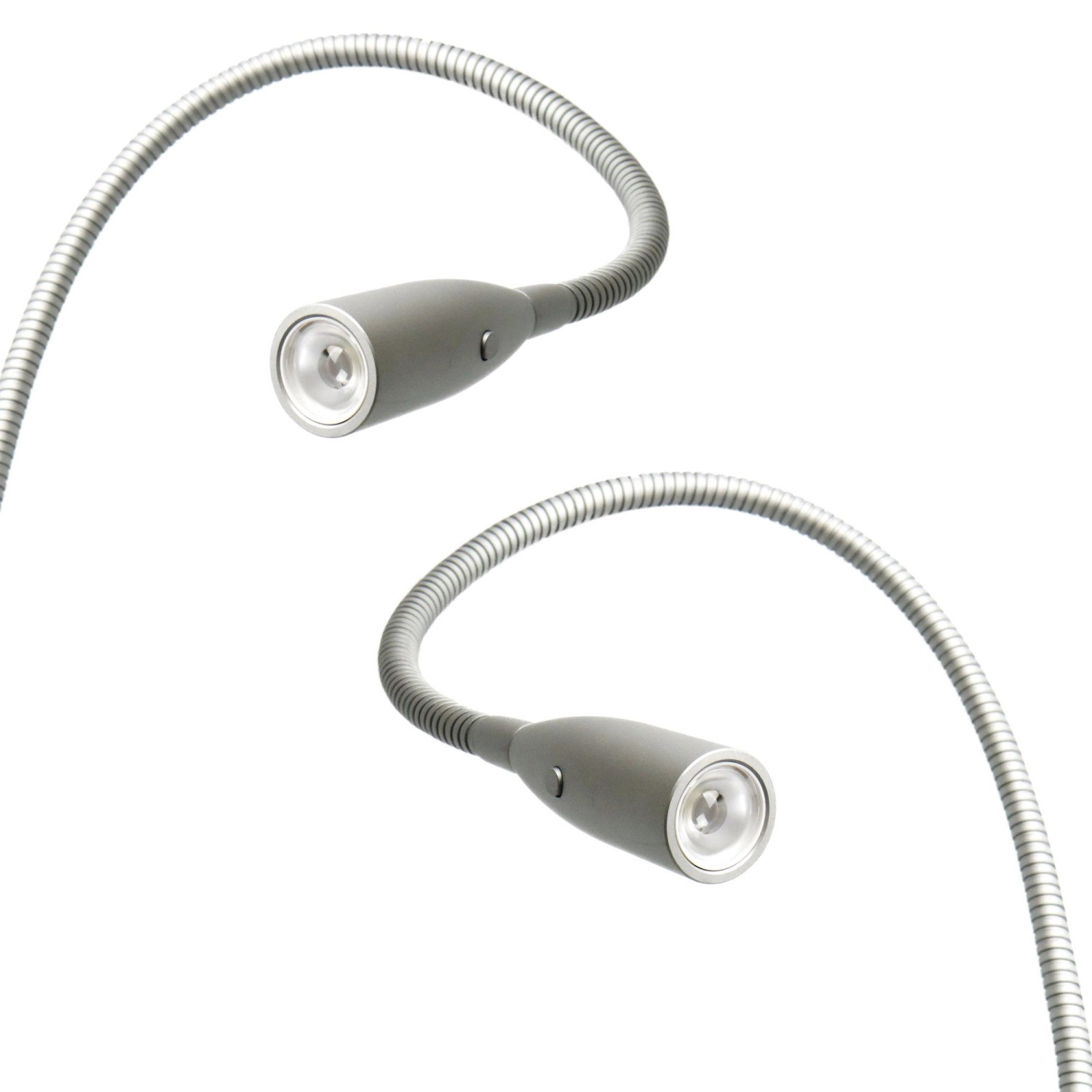 kalb LED Bettleuchte Aluminium Silbergrau Warmweiß Leseleuchte Nachttischlampe 2er Set Silbergrau kalb LED Bettleuchte Aluminium Silbergrau Warmweiß Leseleuchte Nachttischlampe 2er Set Silbergrau von kalb