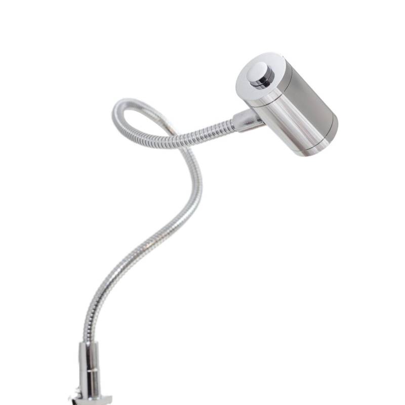 kalb LED Bettleuchte Silbergrau 3W Warmweiß Leseleuchte Aufbauleuchte Nachttischlampe 1er Set Chrom von kalb