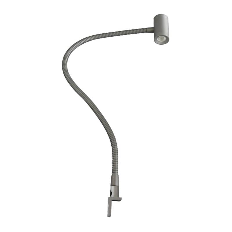 kalb LED Bettleuchte Silbergrau 3W Warmweiß Leseleuchte Aufbauleuchte Nachttischlampe 1er Set Silbergrau von kalb