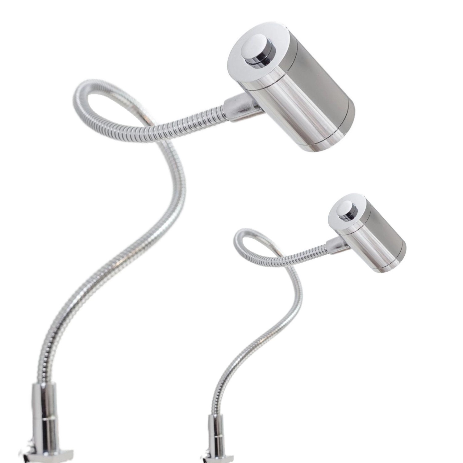 kalb LED Bettleuchte Silbergrau 3W Warmweiß Leseleuchte Aufbauleuchte Nachttischlampe 2er Set Chrom kalb LED Bettleuchte Silbergrau 3W Warmweiß Leseleuchte Aufbauleuchte Nachttischlampe 2er Set Chrom von kalb