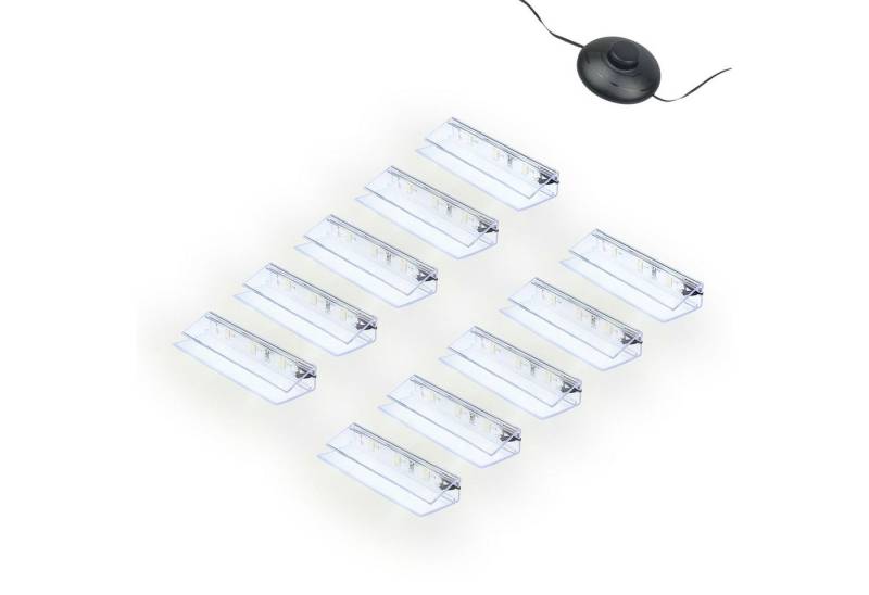kalb LED Glaskantenbeleuchtung LED Glaskantenbeleuchtung Clip Set 3000K/5000K Transparent Plug & Play, 10er Set kaltweiß von kalb