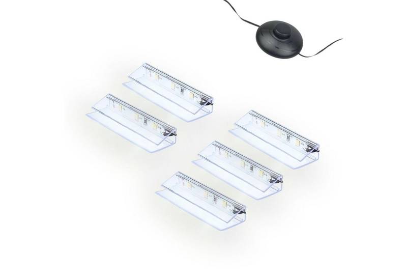 kalb LED Glaskantenbeleuchtung LED Glaskantenbeleuchtung Clip Set 3000K/5000K Transparent Plug & Play, 5er Set kaltweiß kalb LED Glaskantenbeleuchtung LED Glaskantenbeleuchtung Clip Set 3000K/5000K Transparent Plug & Play, 5er Set kaltweiß von kalb