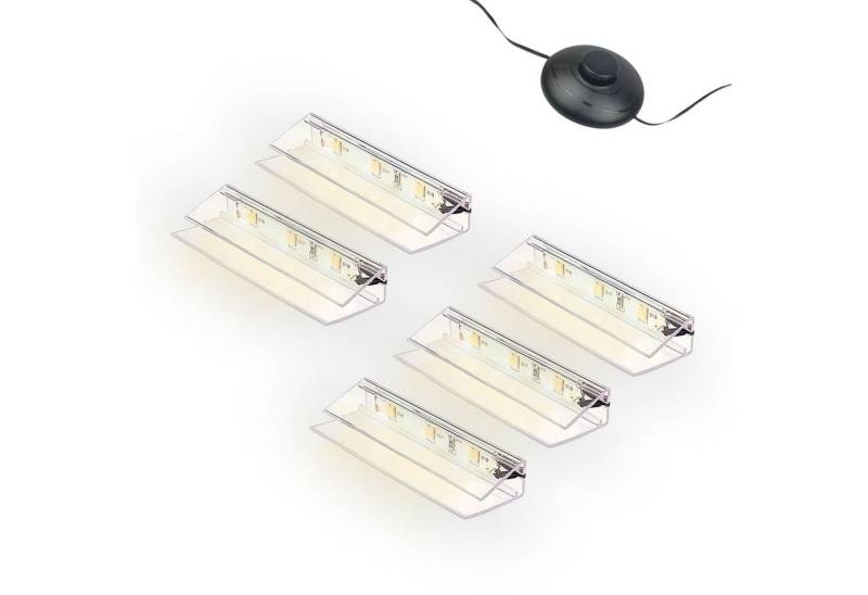 kalb LED Glaskantenbeleuchtung LED Glaskantenbeleuchtung Clip Set 3000K/5000K Transparent Plug & Play, 5er Set warmweiß kalb LED Glaskantenbeleuchtung LED Glaskantenbeleuchtung Clip Set 3000K/5000K Transparent Plug & Play, 5er Set warmweiß von kalb