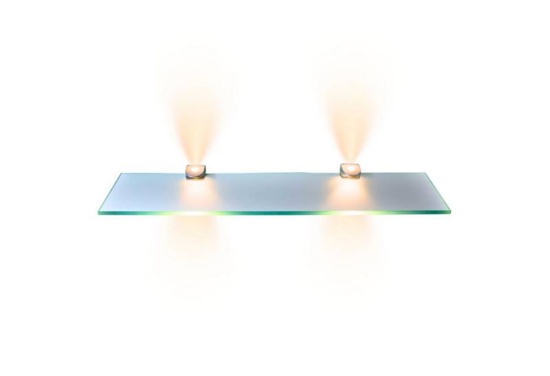 kalb LED Glaskantenbeleuchtung LED Glasregal Hängeregal Wandboard Wandregal Regal beleuchtet, SET - 600mm, warmweiß von kalb