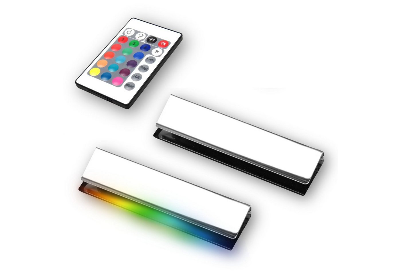 kalb LED Glaskantenbeleuchtung LED RGB Glaskantenbeleuchtung Vitrinenbeleuchtung Clip Glas, 2er Set kalb LED Glaskantenbeleuchtung LED RGB Glaskantenbeleuchtung Vitrinenbeleuchtung Clip Glas, 2er Set von kalb