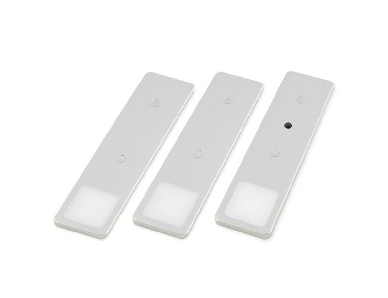 kalb LED Unterbauleuchte LED Unterbauleuchte Solid2, SET silbergrau, mech. Schalter, 3W, 3er Set neutralweiss, warmweiß/neutralweiß von kalb