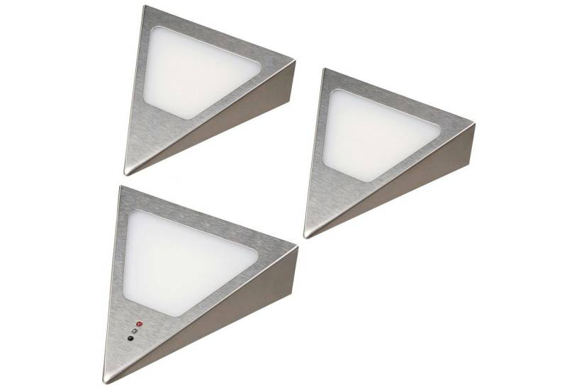 kalb LED Unterbauleuchte Dreieck LED Unterbauleuchten mit Sensor, Warmweiß, dimmbar, Edelstahl, 3er Set warmweiss, warmweiß kalb LED Unterbauleuchte Dreieck LED Unterbauleuchten mit Sensor, Warmweiß, dimmbar, Edelstahl, 3er Set warmweiss, warmweiß von kalb