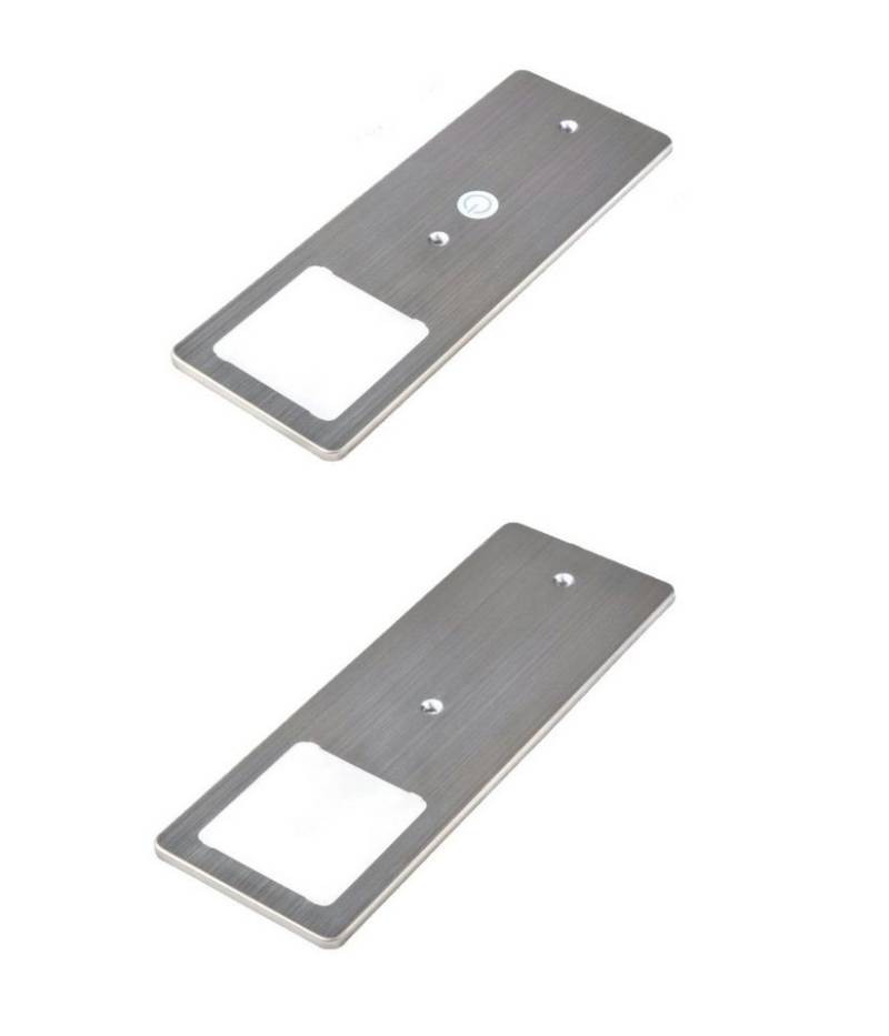 kalb LED Unterbauleuchte LED Unterbauleuchten Edelstahl gebürstet 5W- mit Touch-Dimmfunktion, 2er Set warmweiss, warmweiß von kalb