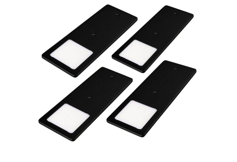 kalb LED Unterbauleuchte LED Unterbauleuchten schwarz 5W- sehr flache Küchenleuchte Einbauspot, 4er Set warmweiss, warmweiss von kalb