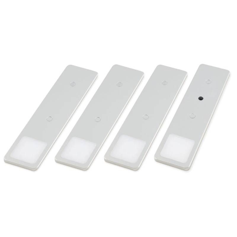 kalb LED Unterbauleuchte Solid2 Silbergrau Mechanischer Schalter 3W 4er Set Neutralweiß von kalb