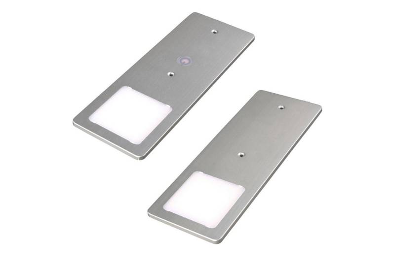 kalb LED Unterbauleuchte silber 5W - sehr flache Küchenleuchte mit Touch-Dimmfunktion, 2er Set warmweiß, warmweiss von kalb