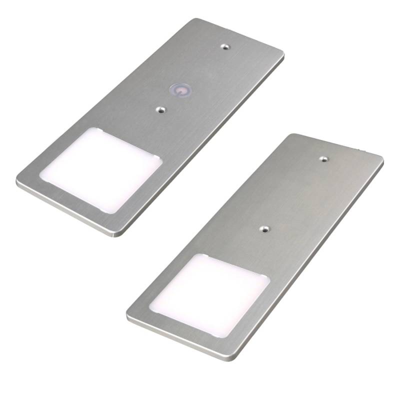 kalb LED Unterbauleuchten Silber 5W Sehr Flache Küchenleuchte Touchdimmfunktion 2er Set Neutralweiß von kalb