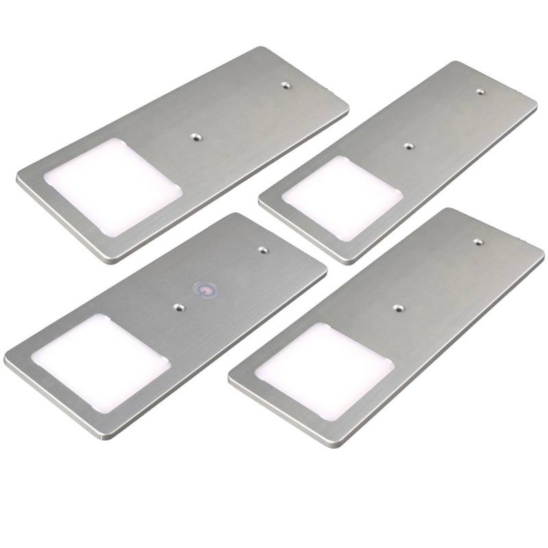 kalb LED Unterbauleuchten Silber 5W Sehr Flache Küchenleuchte Touchdimmfunktion 4er Set Neutralweiß von kalb