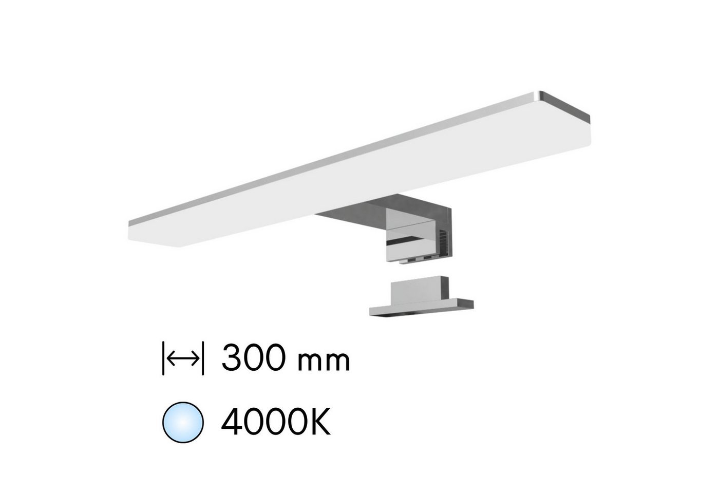 kalb Spiegelleuchte LED Badleuchte Spiegellampe Selma 300mm, neutralweiß von kalb