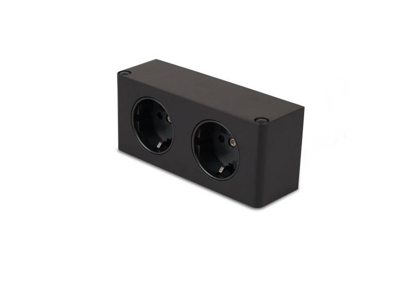 kalb Steckdose 2-fach Steckdosenleiste 2x 230V Steckdosen, Kabel mit Stecker schwarz von kalb