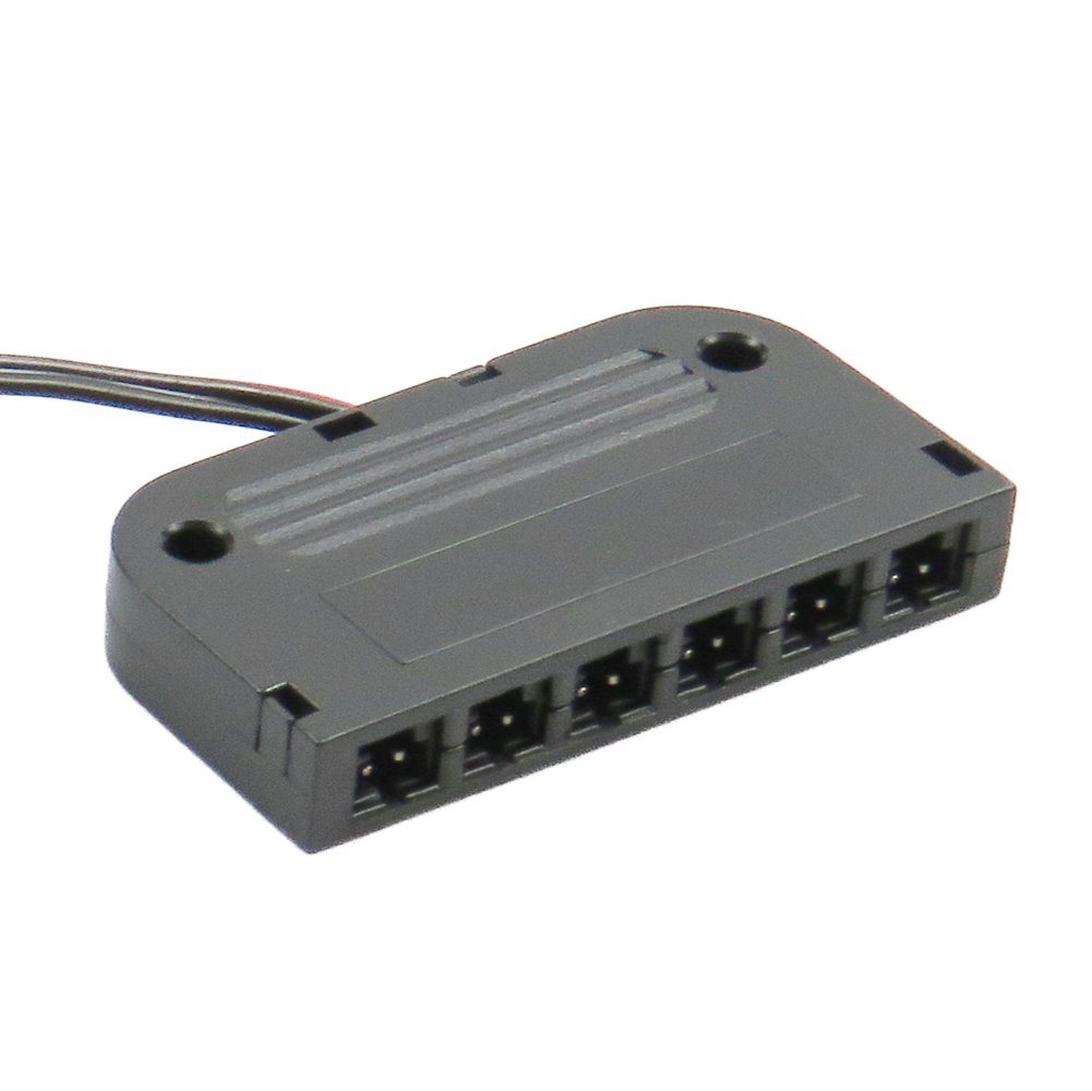 kalb LED Verteiler Adapter 6-Fach Ministecker 10cm Kabellänge schwarz Lampen-Verbindungskabel von kalb