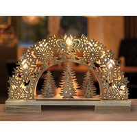 Lichterbogen Aus Holz - Led Schwibbogen Echtem | Mit 10 Led Beleuchtet Warm-Weiß Timerfunktion Kabellos | Tannenbäumchen Lichterbogen Aus Holz - Led Schwibbogen Echtem | Mit 10 Led Beleuchtet Warm-Weiß Timerfunktion Kabellos | Tannenbäumchen von kamelshopping