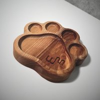 Pfotenabdruck Holz Tablett | Tierliebhaber Geschenk von kamohome