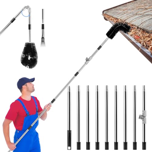 Regenrinnen Reiniger 4M, Dachrinnenreiniger, 2en1 Teleskop Dachrinnenreiniger, Dachrinnenreiniger mit Teleskopstiel, Dachrinne-Reinigungswerkzeug für Reinigen von Blättern Schmutz Fenstern Dachrinnen Regenrinnen Reiniger 4M, Dachrinnenreiniger, 2en1 Teleskop Dachrinnenreiniger, Dachrinnenreiniger mit Teleskopstiel, Dachrinne-Reinigungswerkzeug für Reinigen von Blättern Schmutz Fenstern Dachrinnen von kamoly