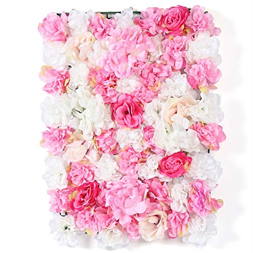 20Pcs Künstliche Blumenwand Paneele Seidenblume Rosenwand DIY Deko Hintergrund Hochzeit Straße Hintergrund 40 * 60cm für Garten Hochzeit Dekor von kangten