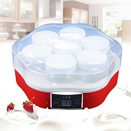 220V Joghurtbereiter mit Timer Joghurtmaschine mit 7 Glasbehältern Automatic Jogurtmaker 250×130mm für hausgemachten Joghurt von kangten