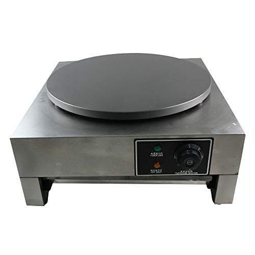 3000W Crepesplatte Pfannkuchen Maschine Crepesgerät Edelstahlschale mit Holzschaufel Eingebauter Thermostat 400 mm Geeignet für Familientreffen, Clubs und Hauspartys von kangten