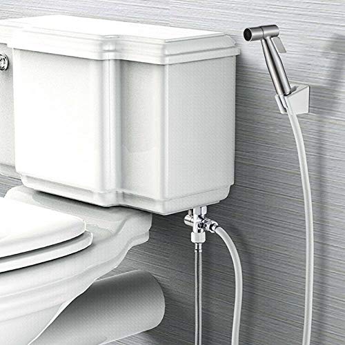 Bidet Set, Handbrause Dusche mit Schlauch Adapter Brausehalter für Bidet Toilette WC von kangten