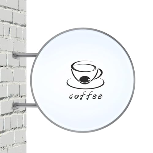 LED Leuchtkasten, Doppelseitig Rund Light Box Leuchtbox Wasserdichte Leuchtschild Leuchtreklame Lichtwerbung 60 cm für Restaurants Imbissbuden Geschäfte (60 cm) von kangten