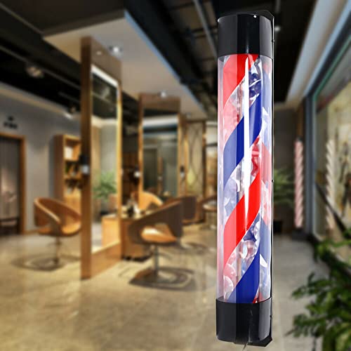 Led Barbers Pole Light, Outdoor Barber Pole Rotating Light Barbershop Salon Sign Beleuchtetes Streifenlicht 90×13 cm für Friseursalon Barber Shop von kangten