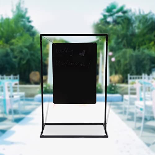 Metall Hochzeit Willkommensschild Billboard Werberegal Rack Werbeständer Infoständer Schwarz Hochzeitsschild für Hochzeiten 110x75 cm von kangten