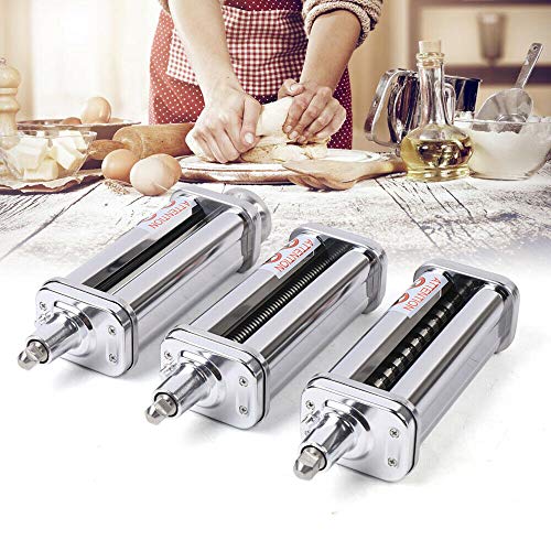 Nudelvorsatz, Edelstahl Nudelblattroller Spaghettischneider Fettuccineschneider Pasta Zubehör Küchenmaschine für Küche Utensilien (Flockenmesser) von kangten