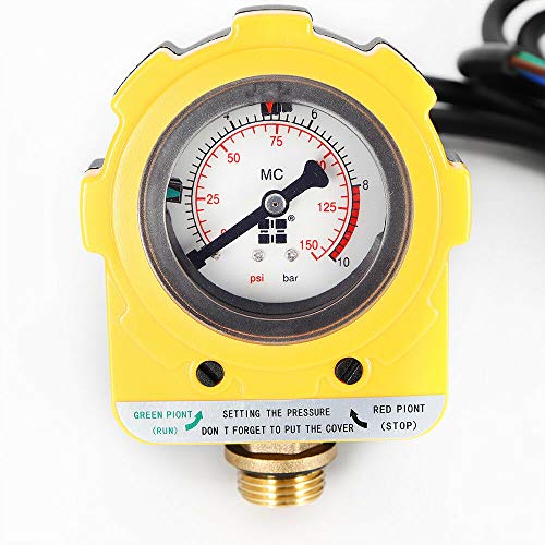 Pumpensteuerung, 220V Druckwächter 0-10Bar Druckschalter Gartenpumpe Tiefbrunnenpumpe Pumpenschalter für Tauchpumpe Selbstansaugende Pumpe von kangten