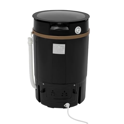 Tragbare Mini-Waschmaschine, Waschmaschine mit Abtropfkorb, Multifunktions-Waschmaschine für Hotel, einem Wohnmobil, auf Reisen, in einem Haus, einem Schlafsaal (Schwarz) von kangten