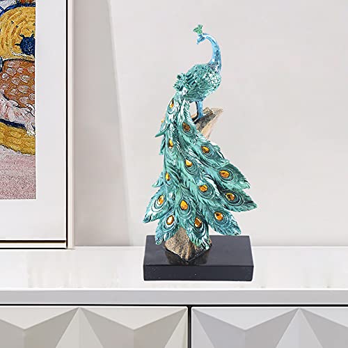 kangten Harz Pfau Figuren Desktop Pfau-Ornamente Blau Skulptur Peacock Standfigur Zierfigur Peacock Dekor Hause Office Dekor Kreative Wohnkultur von kangten