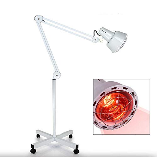 kangten Infrarot Lampe Infrarotlampe Rotlichtlampe Infrarotstrahler Wärmelampe 275W E27 Sockel mit Bodenstativ und Rädern für Behandlung von kangten