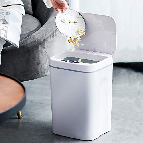 kangten Küche Büro Mülleimer Abfalleimer 16L Automatik Infrarotmessung Sensor Trash Can Touchless Weiß für Küche Badezimmer Schlafzimmer Wohnzimmer von kangten