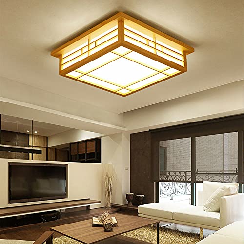 kangten LED Deckenleuchte, 220V Holz Kronleuchter Deckenlampe Beleuchtung Dekorativ Japanischer Stil Küche Kronleuchter für Wohnzimmer Schlafzimmer von kangten