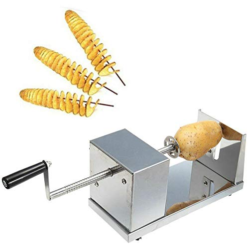 kangten Spiral Kartoffelschneider Schneidemaschine Edelstahl Potato Slicer Kartoffel Twister Manuelle Schneidemaschine für Obst, Kartoffeln,Tornado Chips von kangten