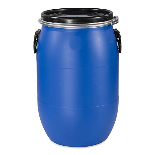 60 L Weithalsfass, Deckelfass mit Spannring, dicht verschließbar blau, grün, schwarz (blau) von kanister-vertrieb