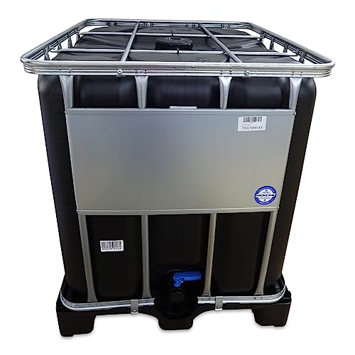 kanister-vertrieb® 1000l IBC Wassertank in SCHWARZ für Trinkwasser auf PE-Palette NEU (Non-UN) von kanister-vertrieb