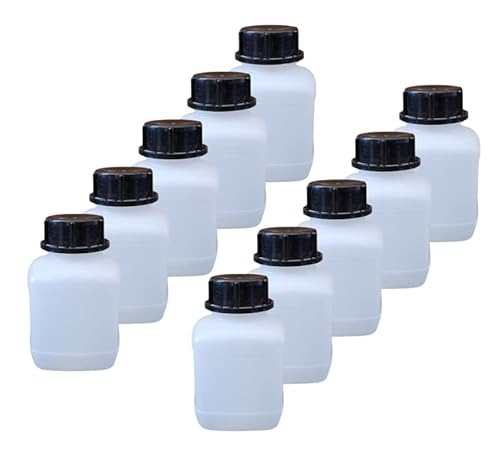 kanister-vertrieb® 10er Set: 500 ml Laborflasche Vierkantflasche Weithalsflasche lebensmittelecht mit Schraubverschluss von kanister-vertrieb