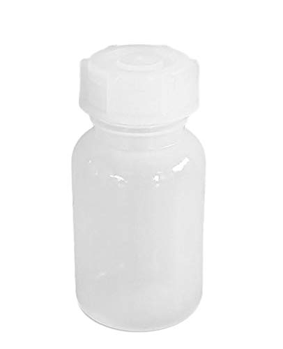 kanister-vertrieb® 50 ml, 100 ml, 250 ml, 500 ml, 1000 ml, 2000 ml Weithalsflasche aus LDPE mit Schraubverschluß, leere Chemiekalienflasche, Laborflasche mit Deckel + Etikett (100 ml) von kanister-vertrieb