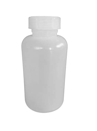 kanister-vertrieb® 50 ml, 100 ml, 250 ml, 500 ml, 1000 ml, 2000 ml Weithalsflasche aus LDPE mit Schraubverschluß, leere Chemiekalienflasche, Laborflasche mit Deckel + Etikett (2000 ml) von kanister-vertrieb