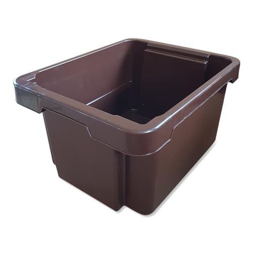 kanister-vertrieb 3 x stabile Kunststoffbox Eurobox 43x35x23 cm Stapelbox Drehstapelbox Kiste Aufbewahrungsbox ohne Deckel (braun) von kanister-vertrieb